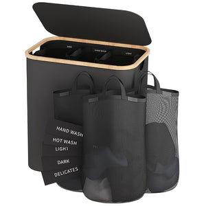 NNETM Laundry Basket with Lid & Bags