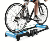 NNETM Quiet Indoor Cycling Trainer Rollers - Adjustable Resistance(Blue)