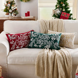 Chenille Christmas Pillowcase – Embroidered “Merry Christmas”