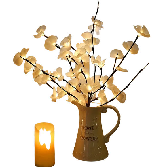NNETM 1pc-20 LED White Willow Branch Lights