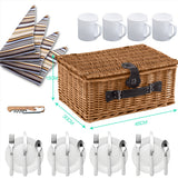 4 Person Picnic Basket Willow Baskets-1919892909491097602