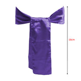 50x Table Runners Coloured Satin Chair Eggplant-1910113035134046210