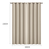 2x Blockout Curtains Panels 3 Layers Beige CD1003-300X230-GY-1919892932131950594