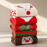 5-Pair Christmas Mid-Calf Socks Set Unisex
