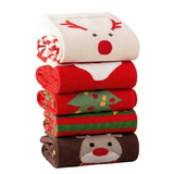 5-Pair Christmas Mid-Calf Socks Set Unisex