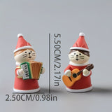 Resin Santa Cat Christmas Miniature Ornaments for Desktop