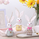 NNETM 6pcs Easter Bunny Plush Decorations with Bow Ties