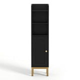 Black Bathroom Storage Cabinet Floor Organizer
