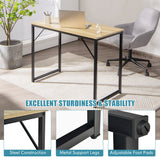 NNECW Modern Simple Style Study Writing Desk Computer Desk with Heavy Duty Steel Frame