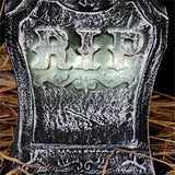 NNETM Haunted Resin Tombstone: Illuminated Graveyard Décor with LED Lights