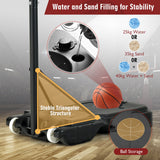 NNECW 132-251cm Weather-resistance Kids Basketball Hoop with Ball Storage