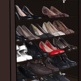 Levede 10 Tier Shoe Rack Portable Storage Brown-1910113014858780676
