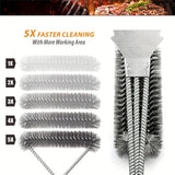NNETM BBQ Grill Brush with Scraper with 3-Head