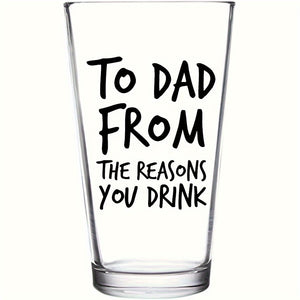 NNETM Large 500ml U-Shaped Glass Beer Cup with Letter Print
