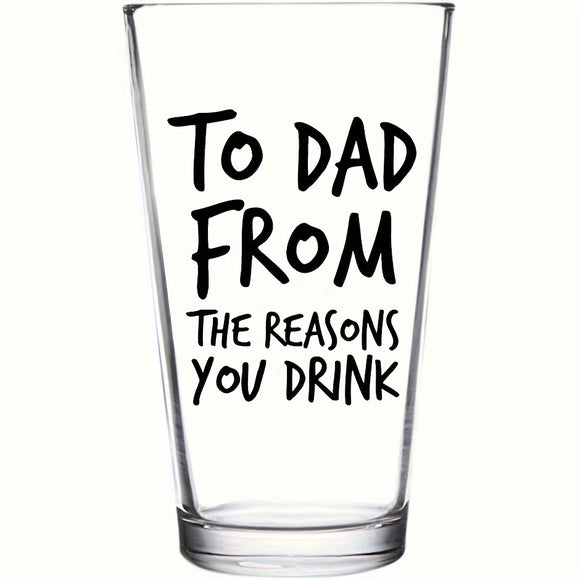 NNETM Large 500ml U-Shaped Glass Beer Cup with Letter Print