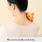 NNETM 2pcs 12-Beads Gua Sha Massage Stick – Carbonized Solid Wood(Brown)