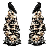 NNETM Halloween Skull & Crow Yard Stakes Outdoor Decor