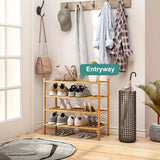 NNETM Experience the natural charm of bamboo with our Double-Layer Shoe Rack