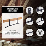 NNETM Wall-Mounted Stainless Steel Pull-Up Bar Black