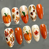 30-Piece 3D Almond-Shaped Press-On Nails for Halloween