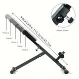 NNETM 1pc Adjustable Roman Chair - Black, Waist and Abdomen Fitness Stool