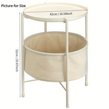 NNETM Double Layer Black Metal Tea Table in Black Color