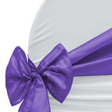 50x Table Runners Coloured Satin Chair Eggplant-1910113035134046213