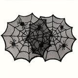 2/4/8pcs, Black Lace Polyester Placemats, Halloween Round Placemats, Table Decoration Napkin Cloths, Western-Style Placemats Placemats, Home Decorations, Gifts