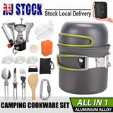 NNETM Camping Cookware Set with Foldable Pot & Skillet