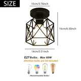 NNETM Ceiling Lights Geometric Metal Fixtures (4PCS)