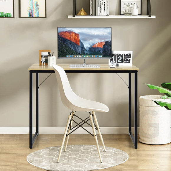 NNECW Modern Simple Style Study Writing Desk Computer Desk with Heavy Duty Steel Frame