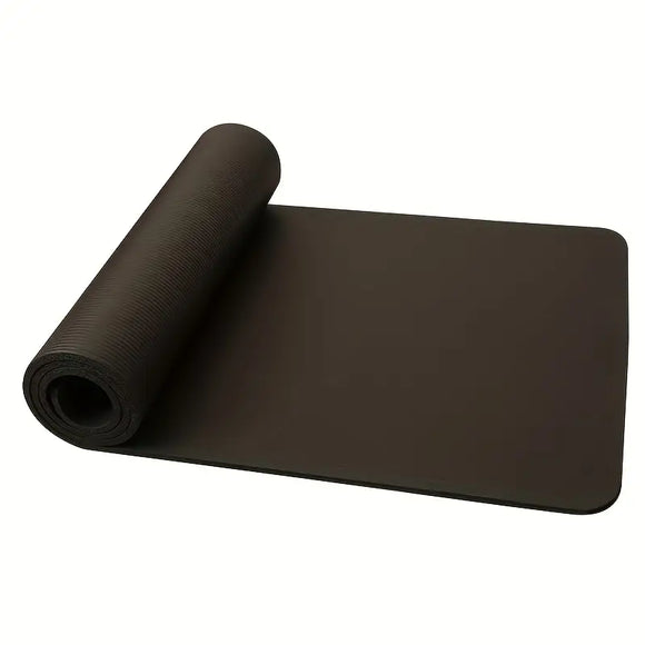 NNETM Premium 0.8cm Thick Black Yoga Mat with Carry Strap