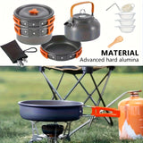 NNETM Portable Camping Cookware Set Aluminum Outdoor Kitchen Kit