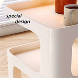 NNETM Tiered Shelf Bedside Table - White