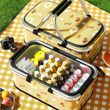 Double-Layer Insulated Picnic Basket Bag