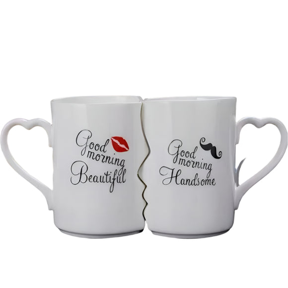 NNETM 2pcs Kissing Ceramic Couple Mugs