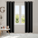 2x Blockout Curtains Panels 3 Layers Black-1910113265929818119