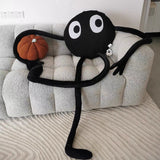 32-Inch Tall Black Coal Ball Plush Doll Cushion