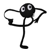 32-Inch Tall Black Coal Ball Plush Doll Cushion