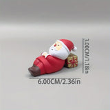 Resin Santa Cat Christmas Miniature Ornaments for Desktop