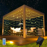 NNETM Radiant Glow: 300 LEDs Solar Curtain Light for a Dazzling Christmas