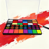 42-Color Water-Based Face Paint Set with Glitte