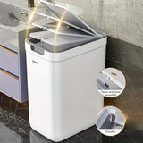 NNETM 2pcs Sleek White Trash Cans with Odor-Seal Lids