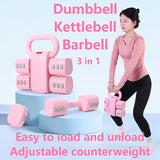 Multifunctional Dumbbells 2in 1 Home Dumbbell Kettlebells Adjustable Weight Training Kettlebells Adjustable Dumbbell & Kettlebell 0-5kg Instant Mode Switching No Battery Needed Compact Home Gym for Light Strength & Rehab