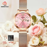 Elegant Women's Mesh Strap Quartz Watch – Small Round Dial Fashion Wristwatch