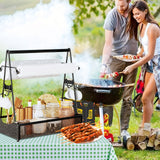 Large Grill Utensil Organizer with Hooks and Towel Holders