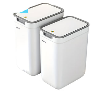 NNETM 2pcs Sleek White Trash Cans with Odor-Seal Lids