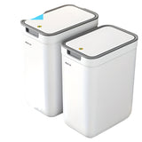 NNETM 2pcs Sleek White Trash Cans with Odor-Seal Lids