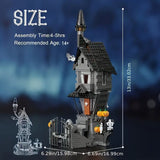NNETM Halloween Haunted House Building Kit with LED Ligh t- 1000pcs