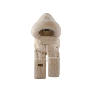 NNETM Women's Winter Plush Hat Scarf Gloves Set